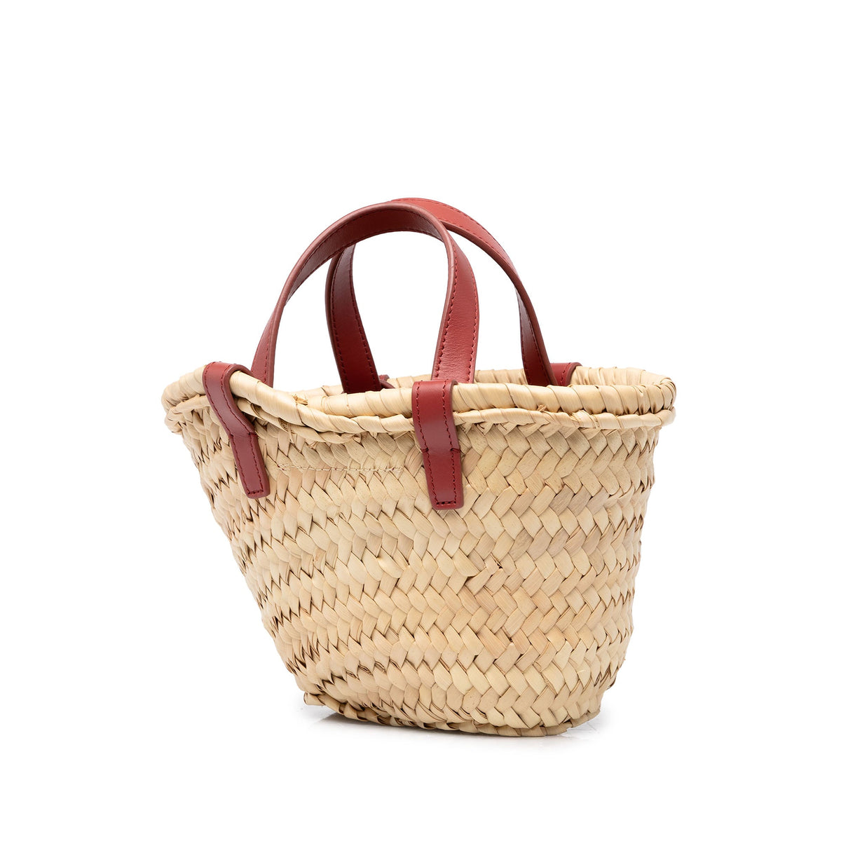 Celine Nano Raffia Cuir Triomphe Classic Panier Tote — Beige
