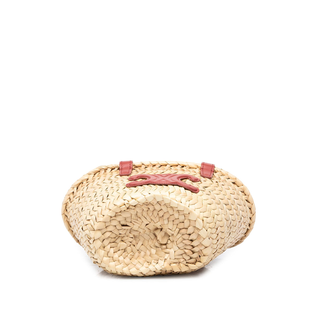 Celine Nano Raffia Cuir Triomphe Classic Panier Tote — Beige