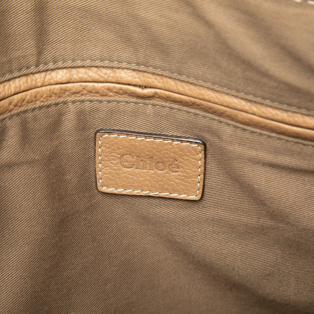 Chloé Large Leather Marcie Satchel — Brown