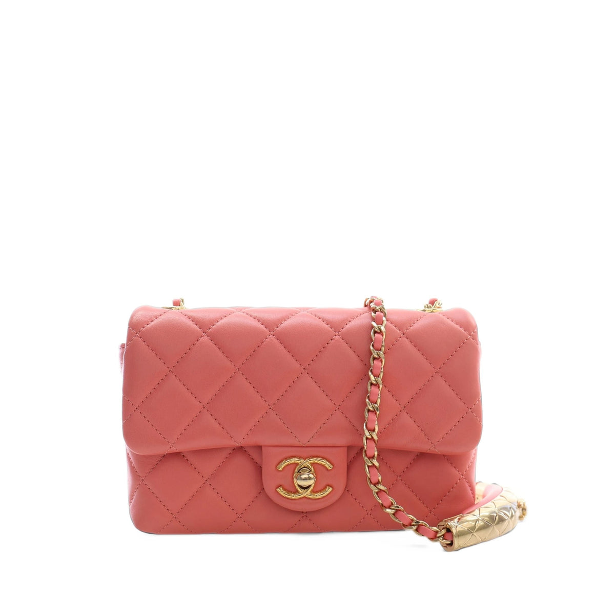 Chanel Mini CC Quilted Lambskin Chain Flap — Pink