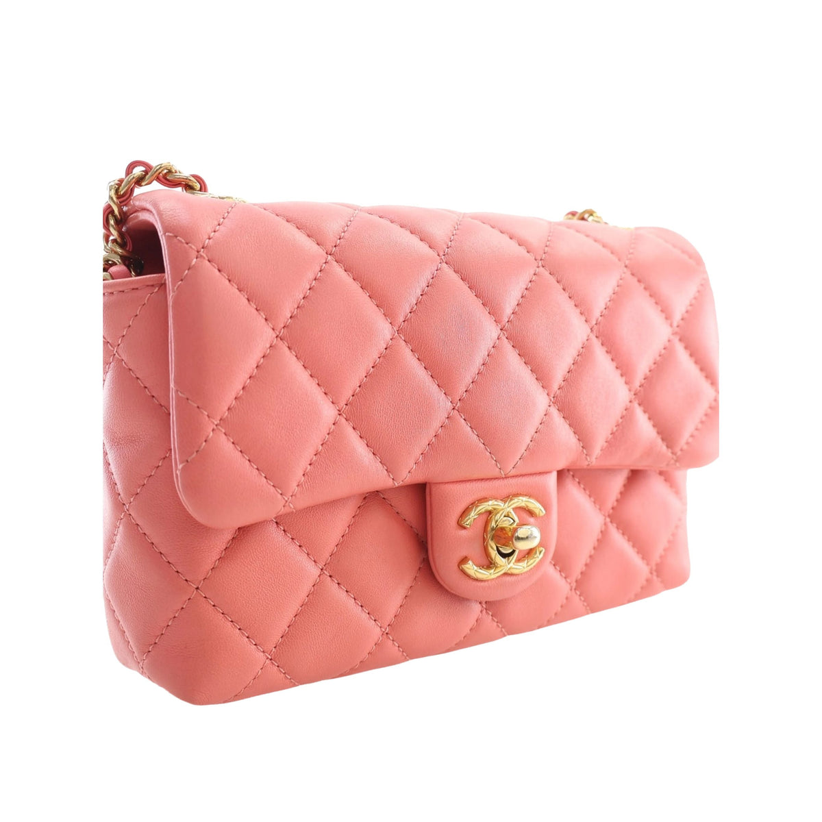 Chanel Mini CC Quilted Lambskin Chain Flap — Pink