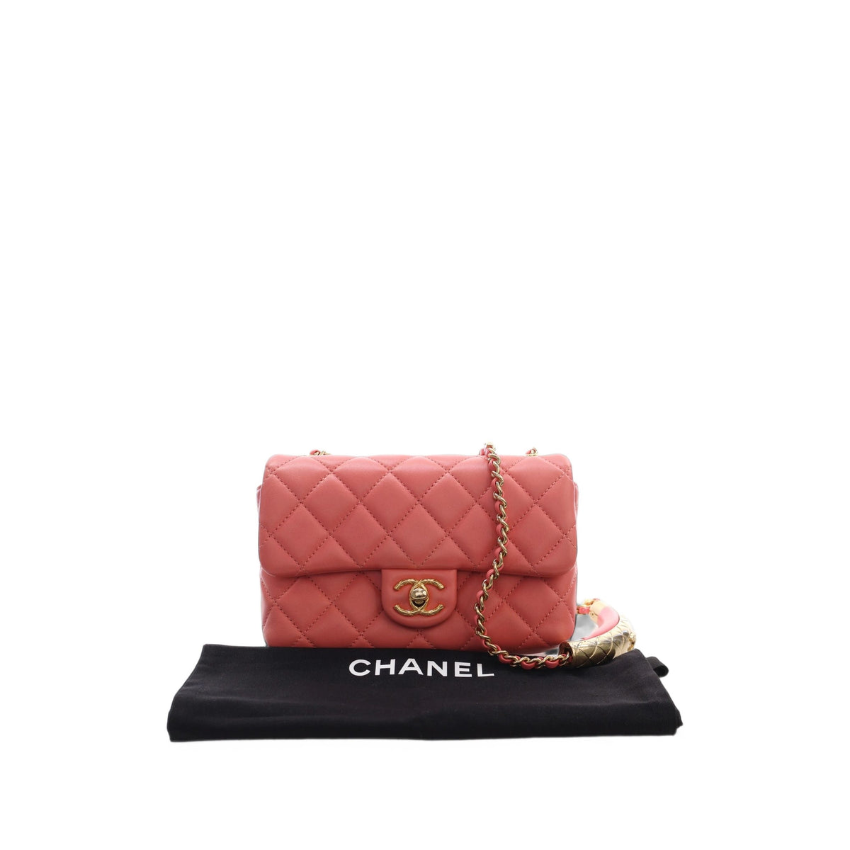Chanel Mini CC Quilted Lambskin Chain Flap — Pink