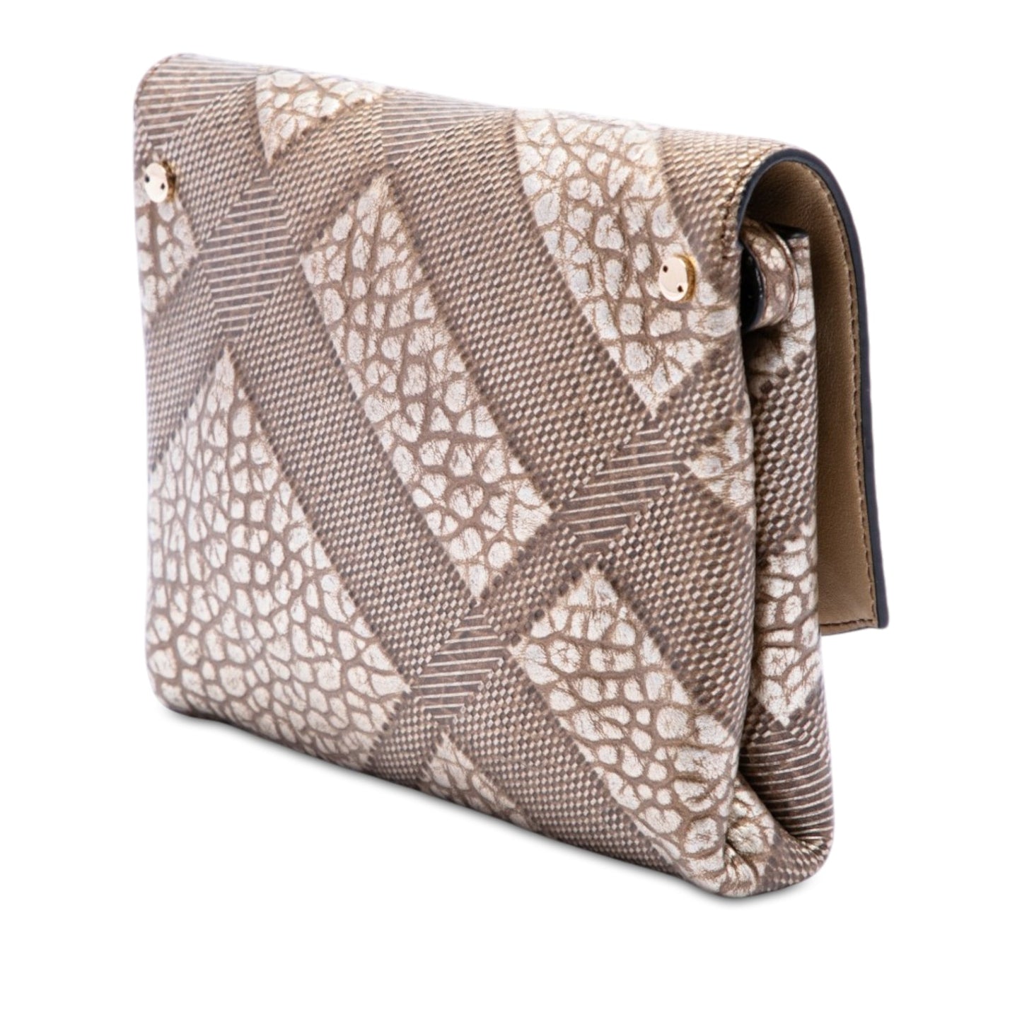 Burberry Embossed Grain Check Leather Langley Crossbody