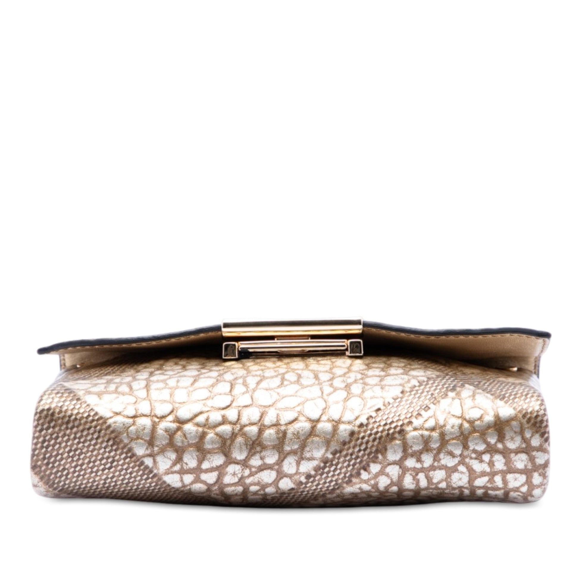 Burberry Embossed Grain Check Leather Langley Crossbody