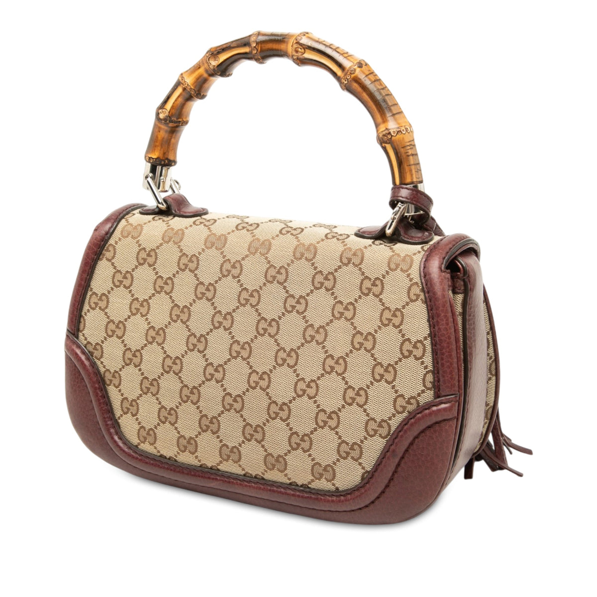Gucci Medium GG Canvas New Bamboo Top Handle Bag