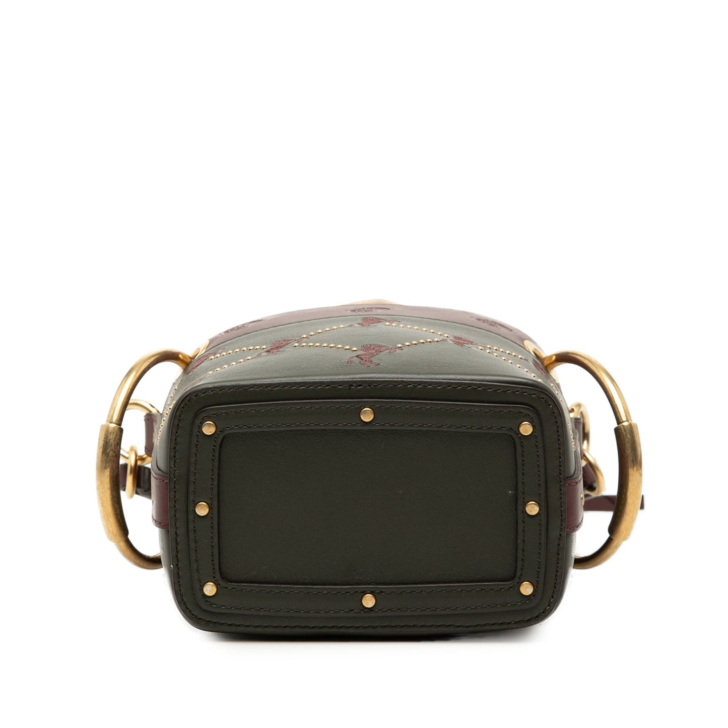 Chloé Mini Bicolor Embroidered Horses Calfskin Roy Bucket Bag