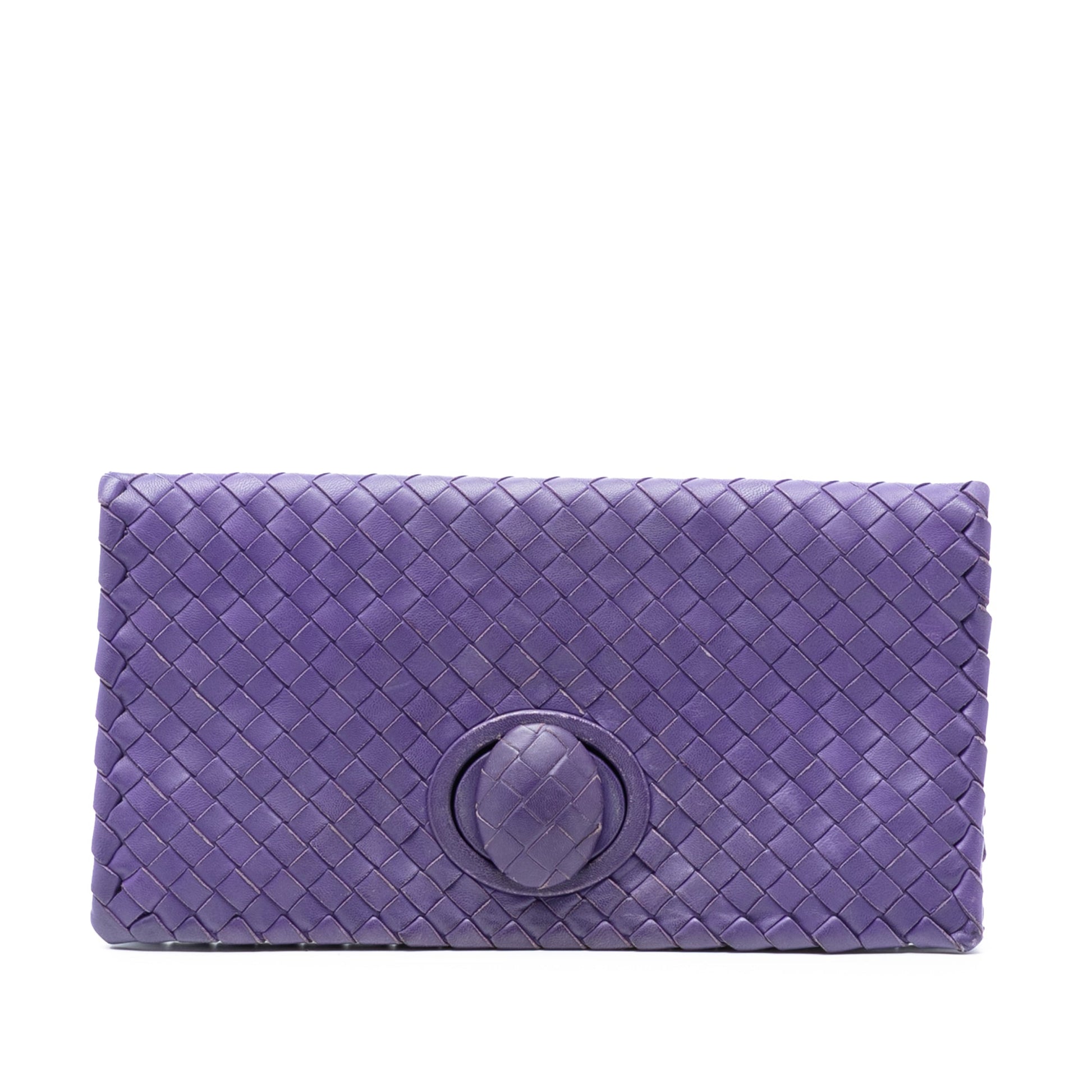 Bottega Veneta Nappa Intrecciato Turn Lock Clutch