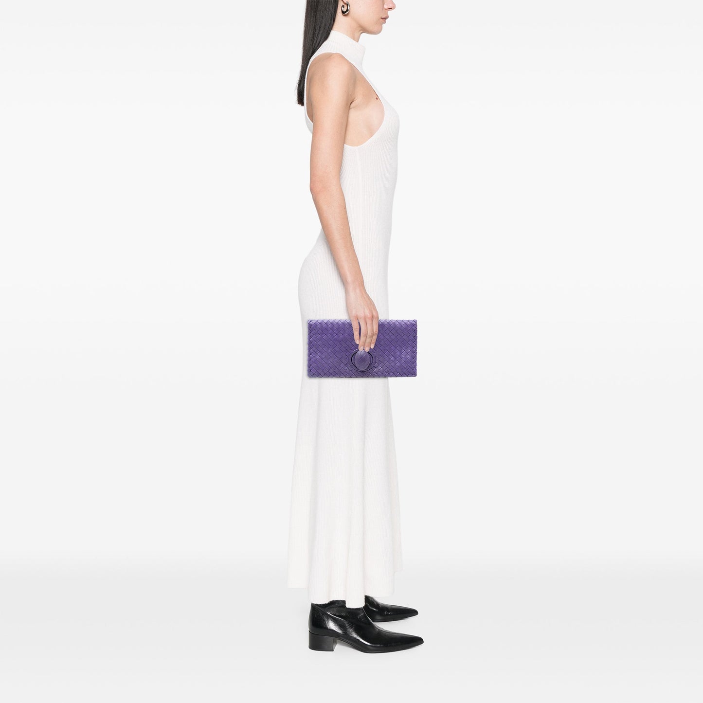 Bottega Veneta Nappa Intrecciato Turn Lock Clutch
