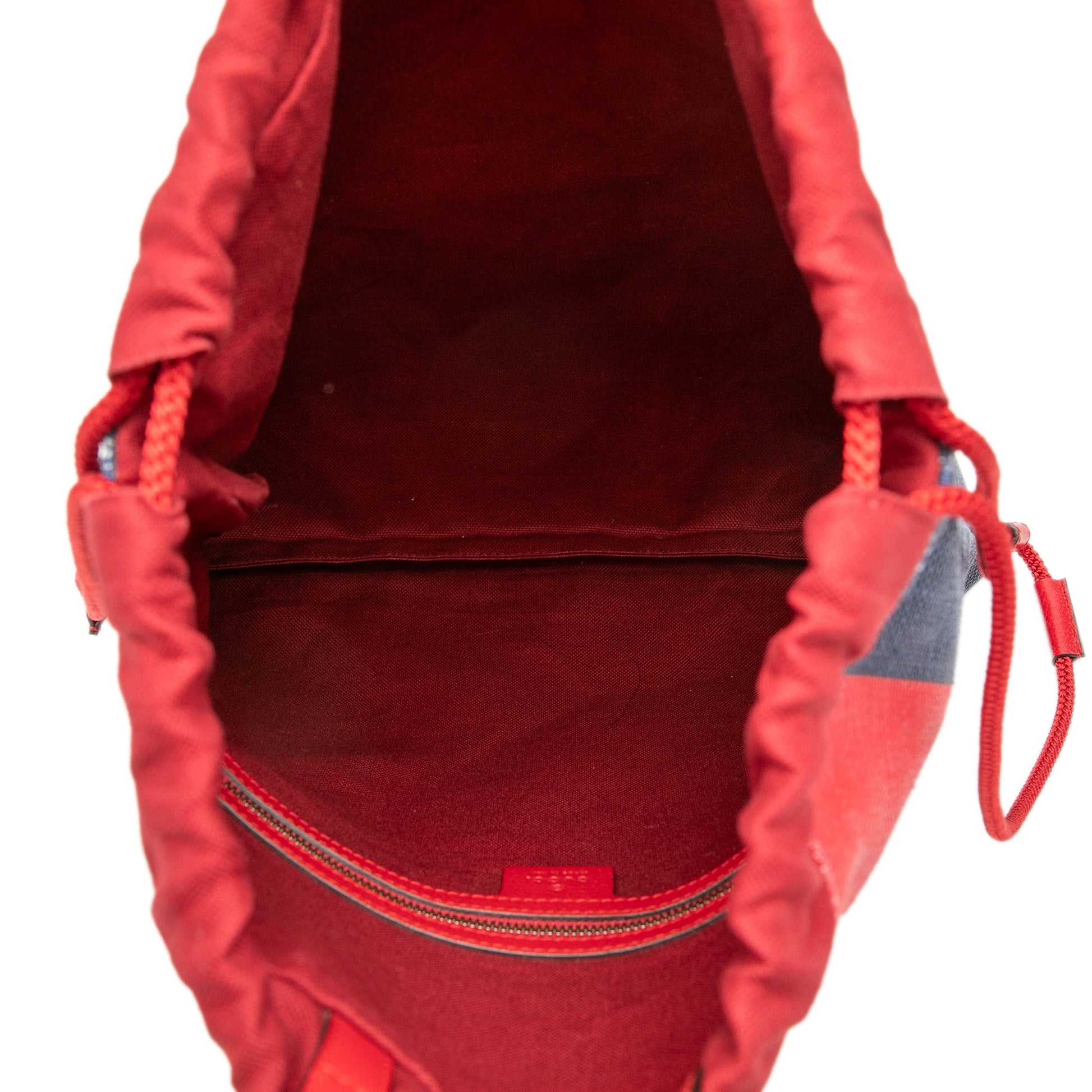 Gucci Canvas Sylvie Baiadera Web Drawstring Backpack