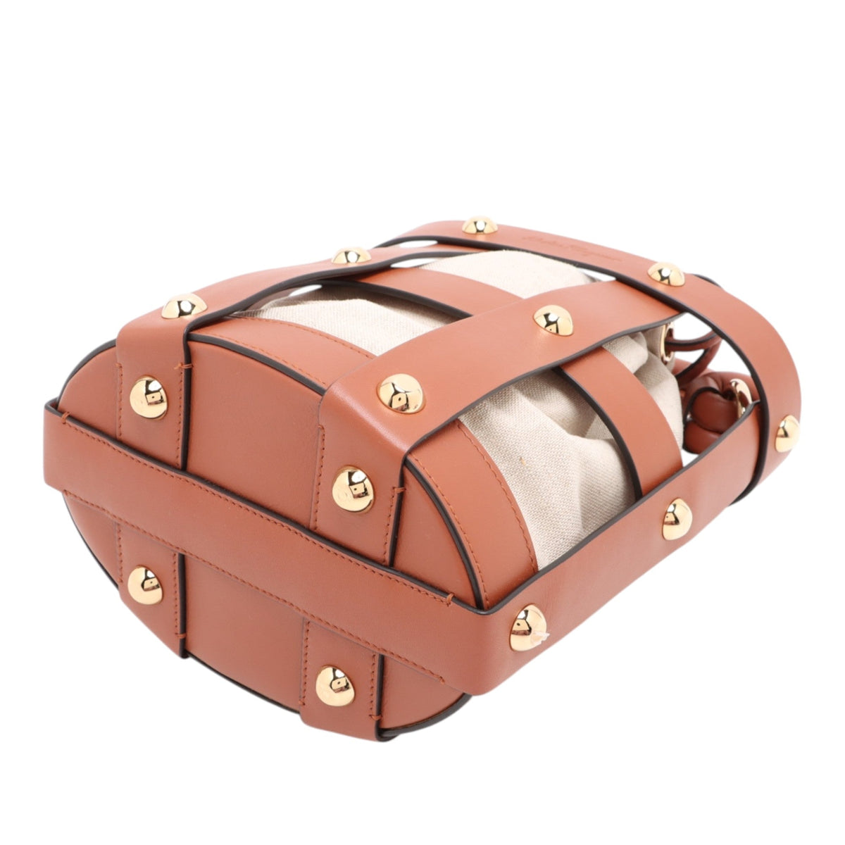 Ferragamo Leather and Canvas Bucket Bag