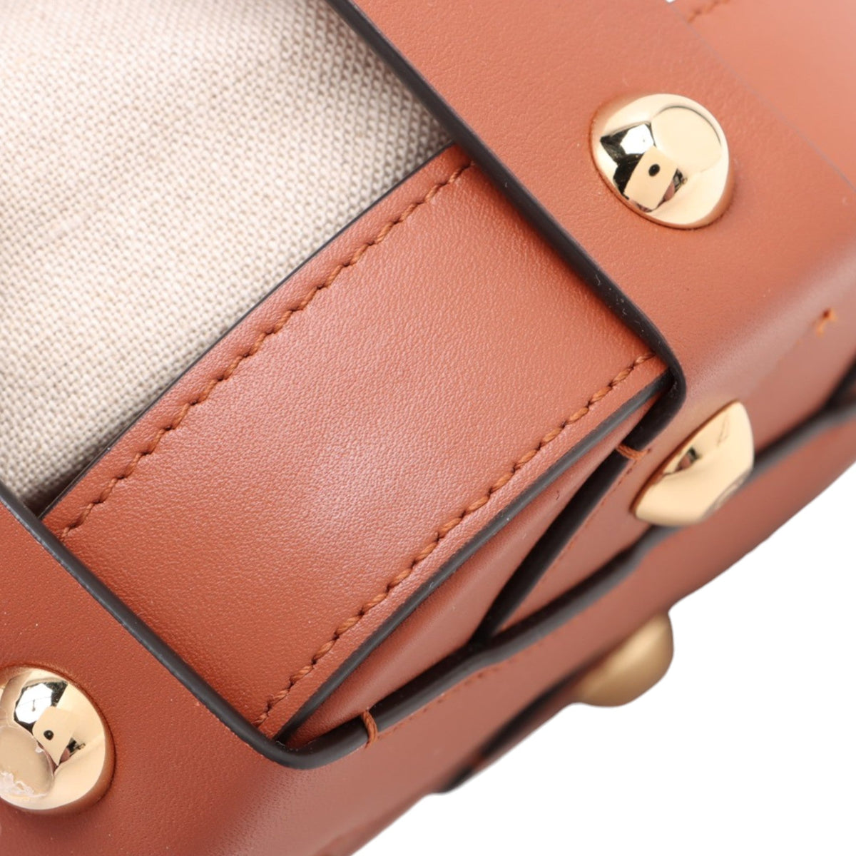 Ferragamo Leather and Canvas Bucket Bag