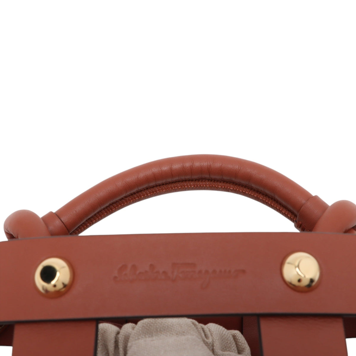 Ferragamo Leather and Canvas Bucket Bag