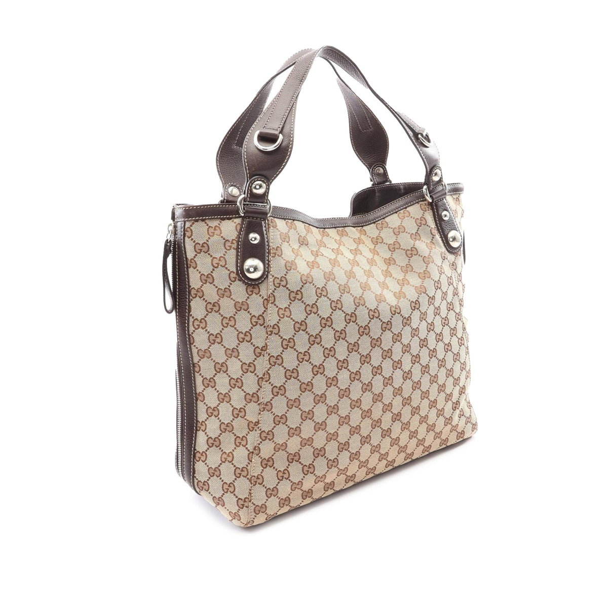 Gucci GG Canvas Icon Bit Zip Tote — Beige