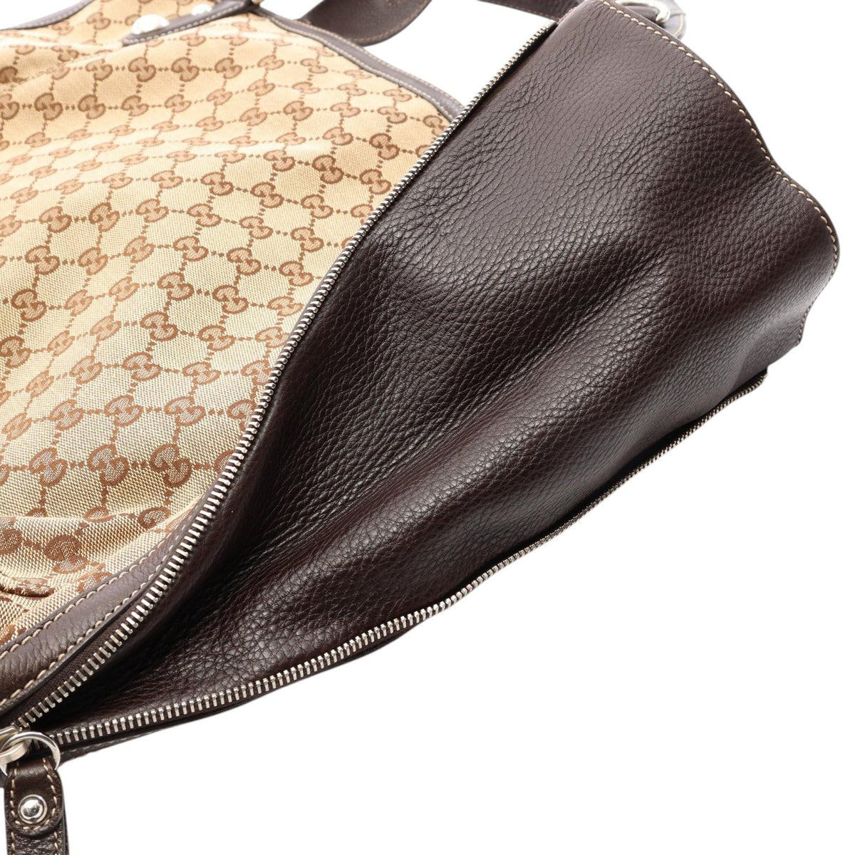 Gucci GG Canvas Icon Bit Zip Tote — Beige