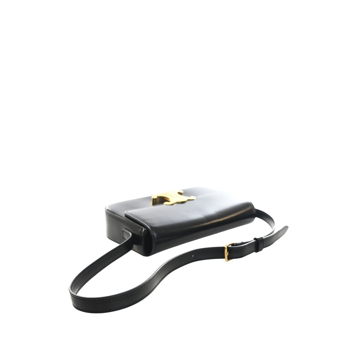 Celine Shiny Calfskin Triomphe Claude Shoulder Bag