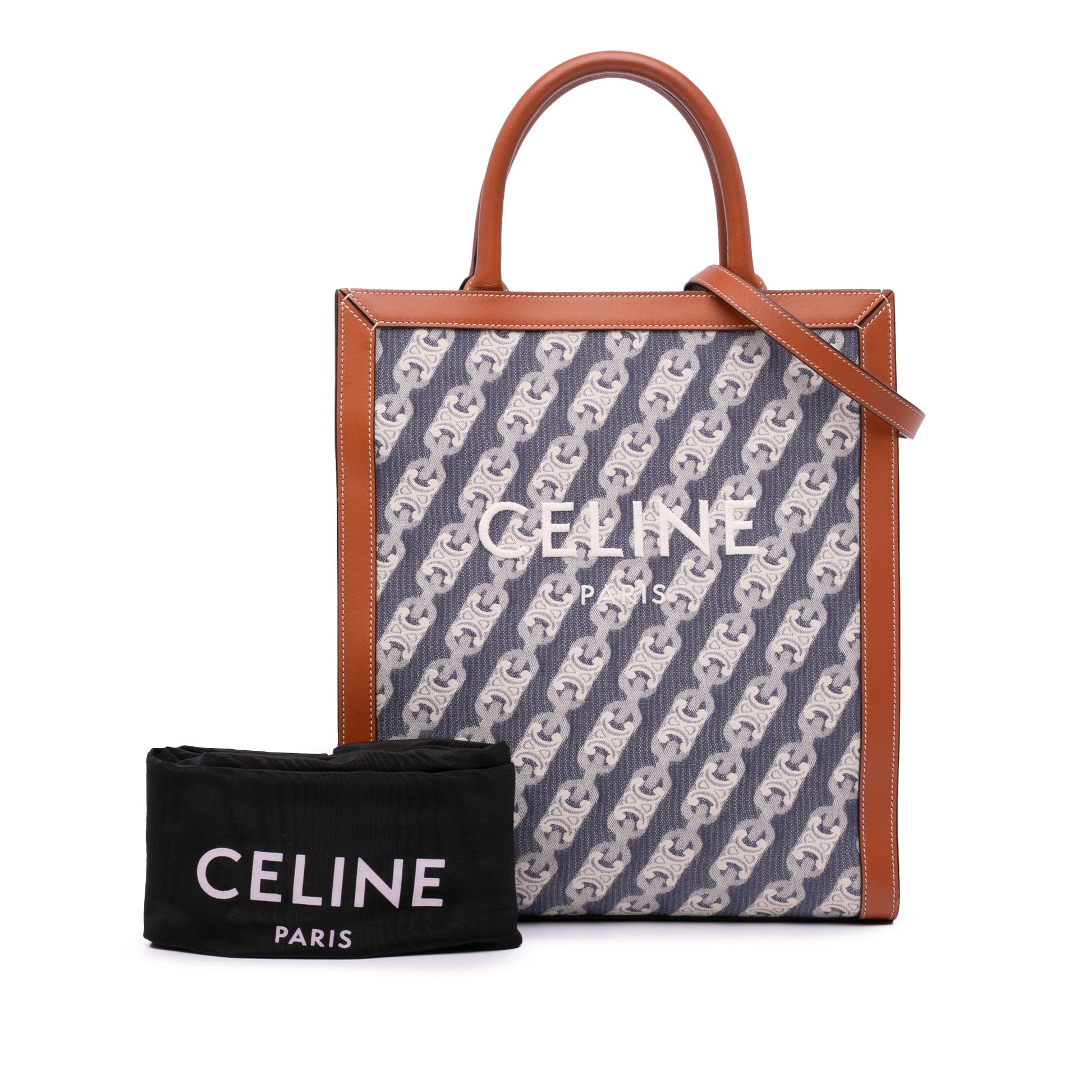 Celine Small Triomphe Canvas Maillon Vertical Cabas Satchel