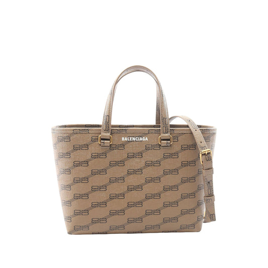 Balenciaga Small BB Monogram Coated Canvas Signature Shopper