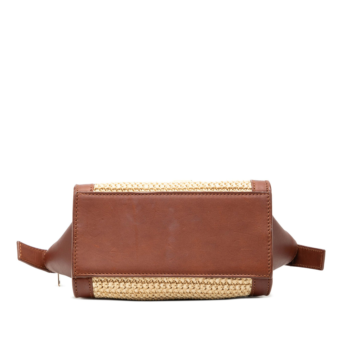Saint Laurent Toy Raffia Monogram Downtown Cabas — Beige