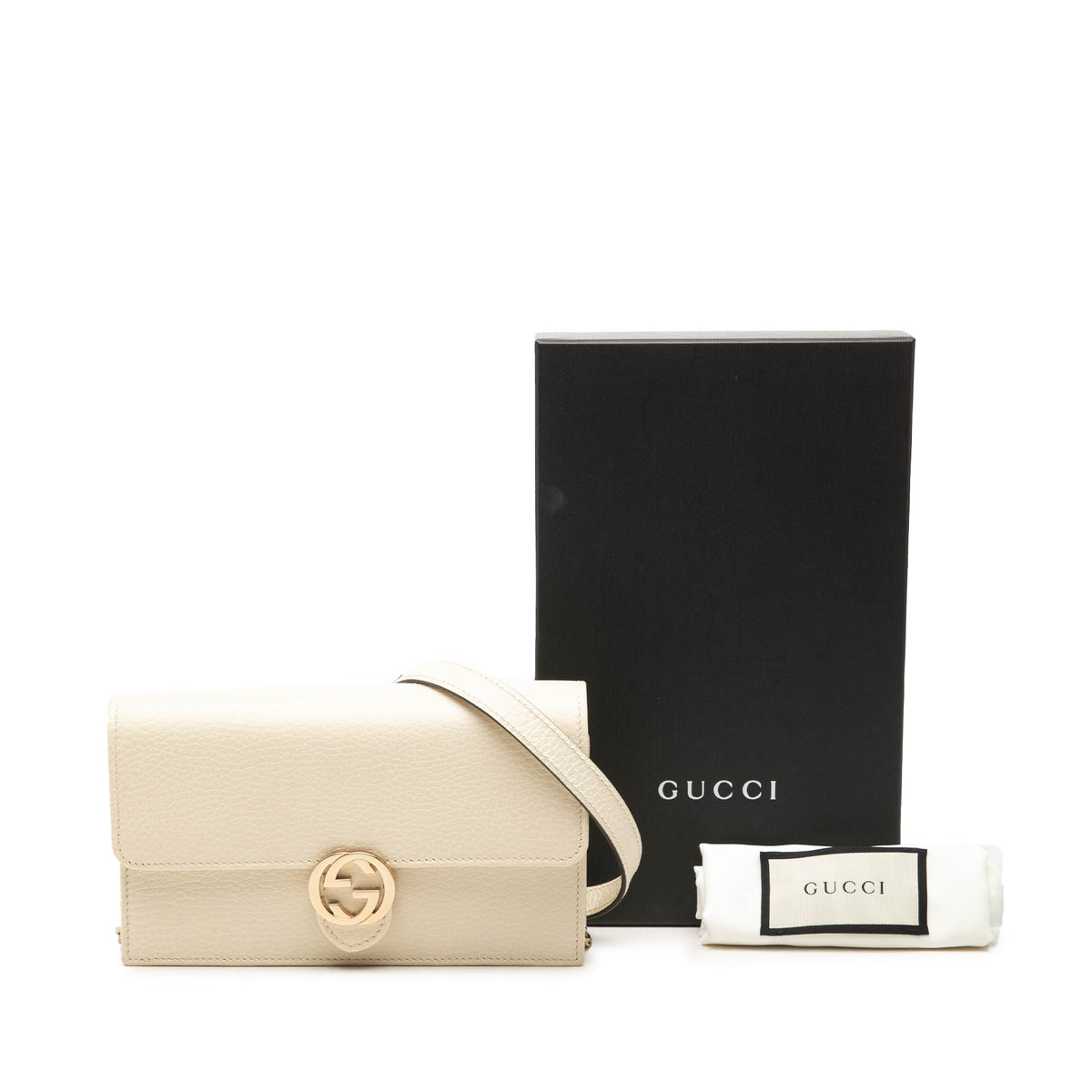 Gucci Dollar Calfskin Interlocking G Wallet on Chain