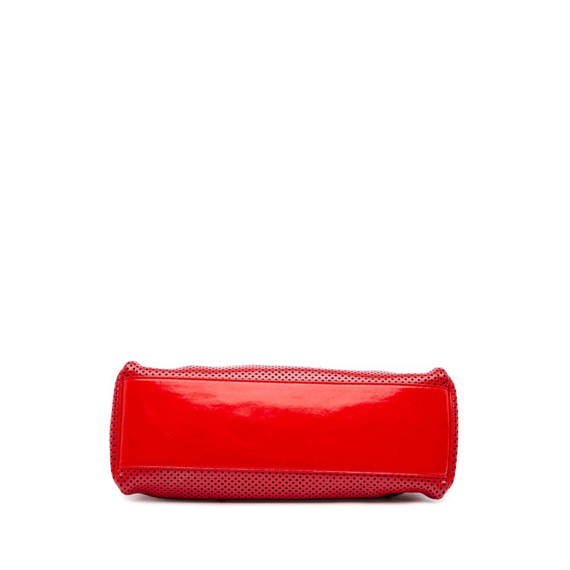 Fendi Perforated Patent Etniko Du Jour Handbag