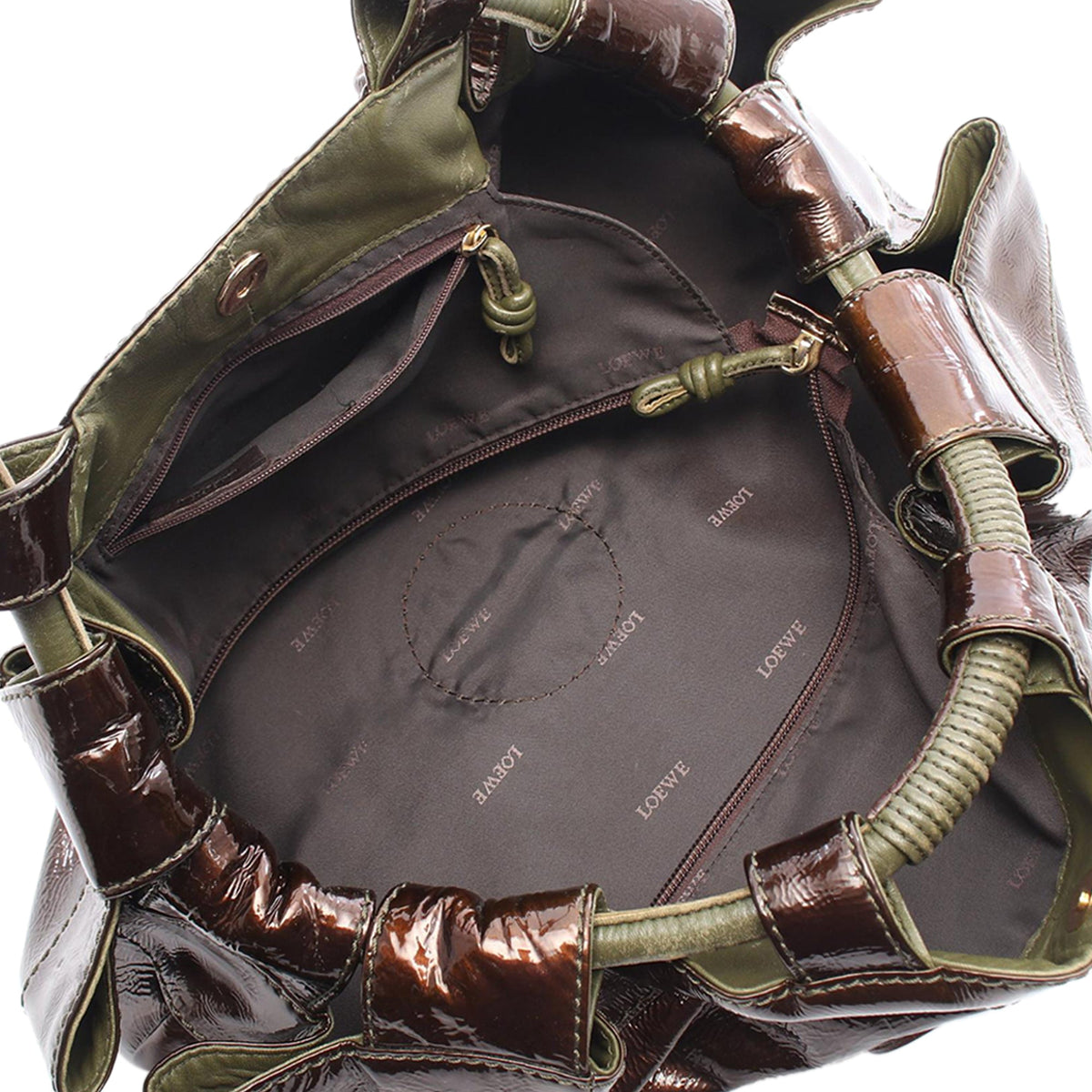 LOEWE Bicolor Patent Aire — Brown