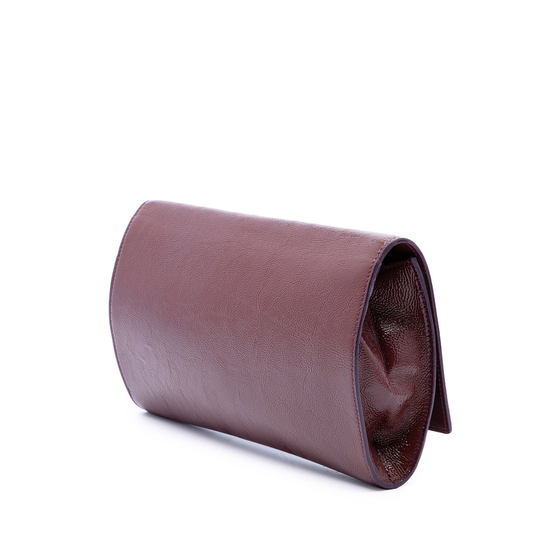 Saint Laurent Large Textured Patent Monogram Belle De Jour Clutch