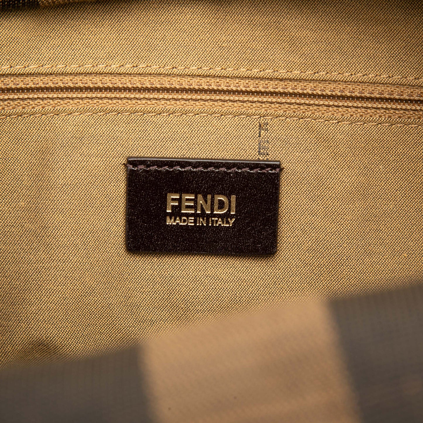 Fendi Straw Pecan Striped Beach Tote