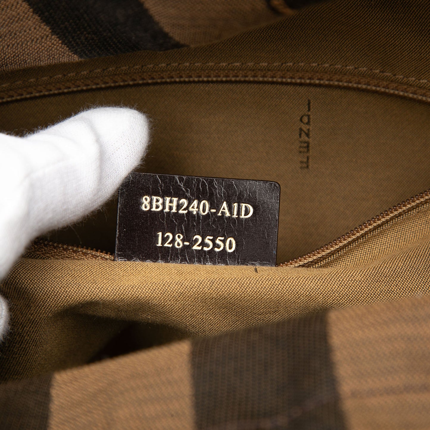 Fendi Straw Pecan Striped Beach Tote