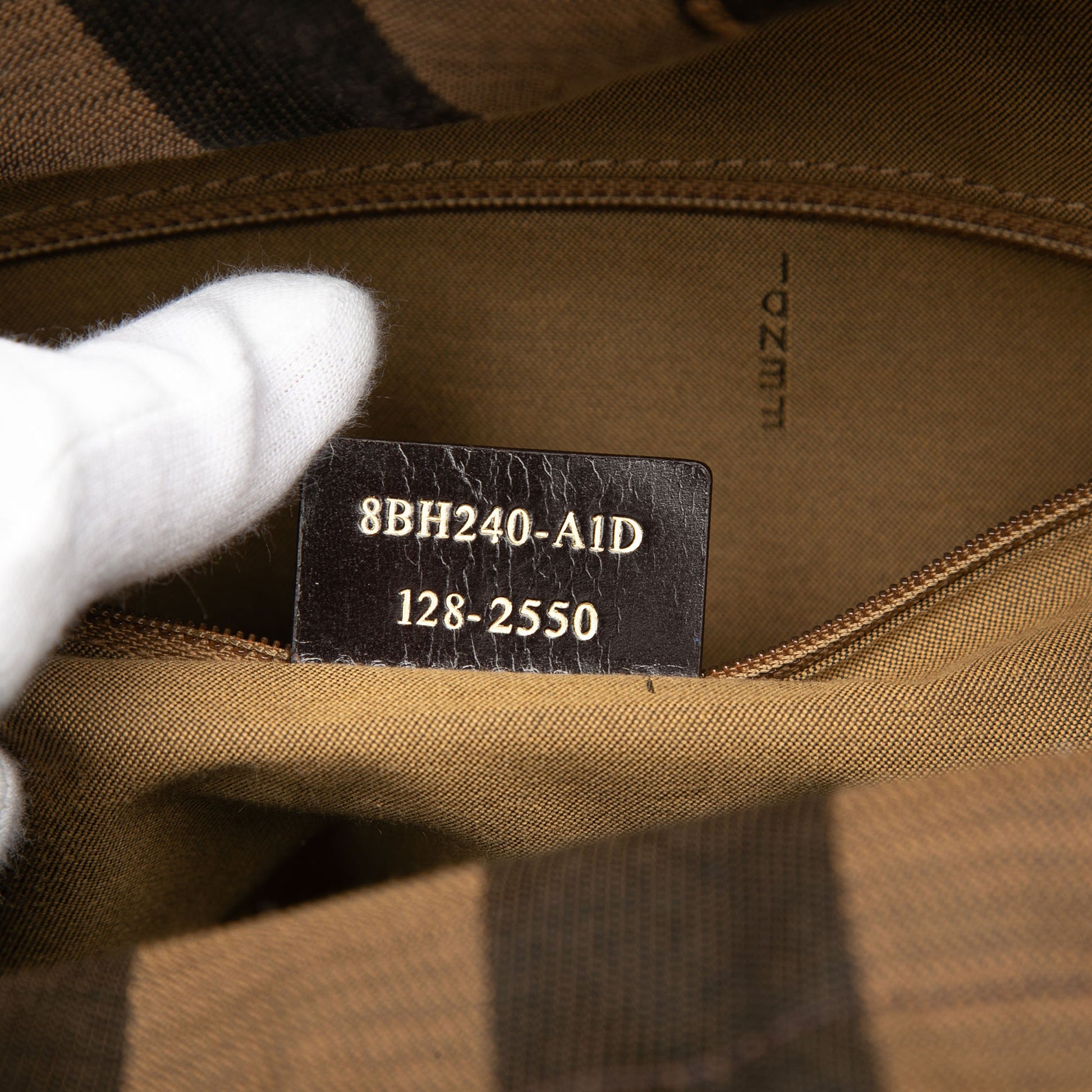 Fendi Straw Pecan Striped Beach Tote