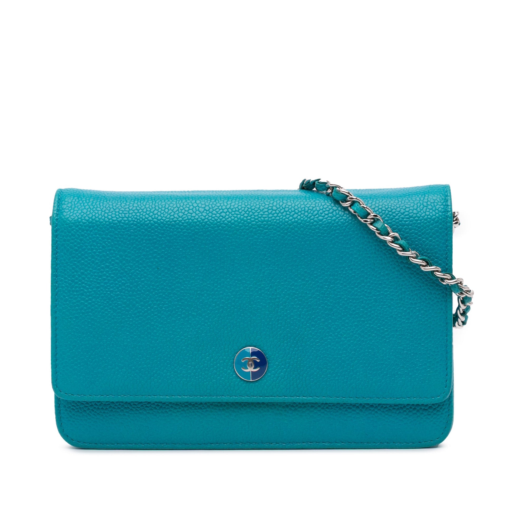 Chanel Caviar Bicolor CC Wallet On Chain