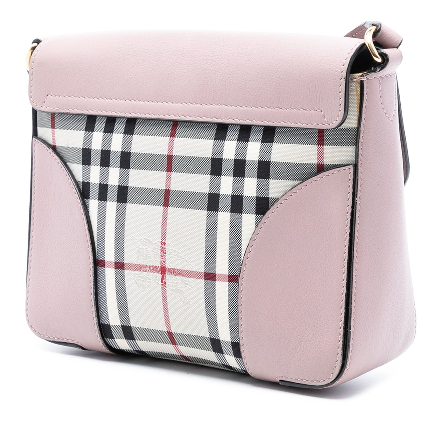 Burberry Small Haymarket Check Trimmed Leather Dickens Crossbody
