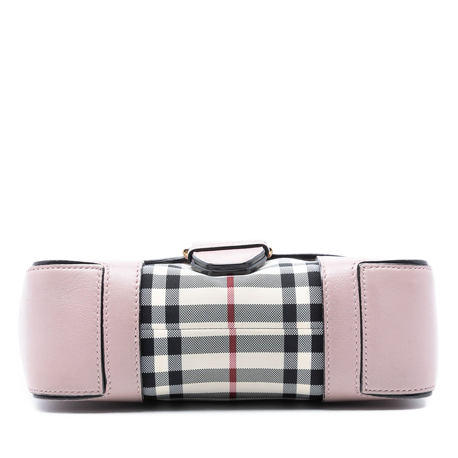 Burberry Small Haymarket Check Trimmed Leather Dickens Crossbody