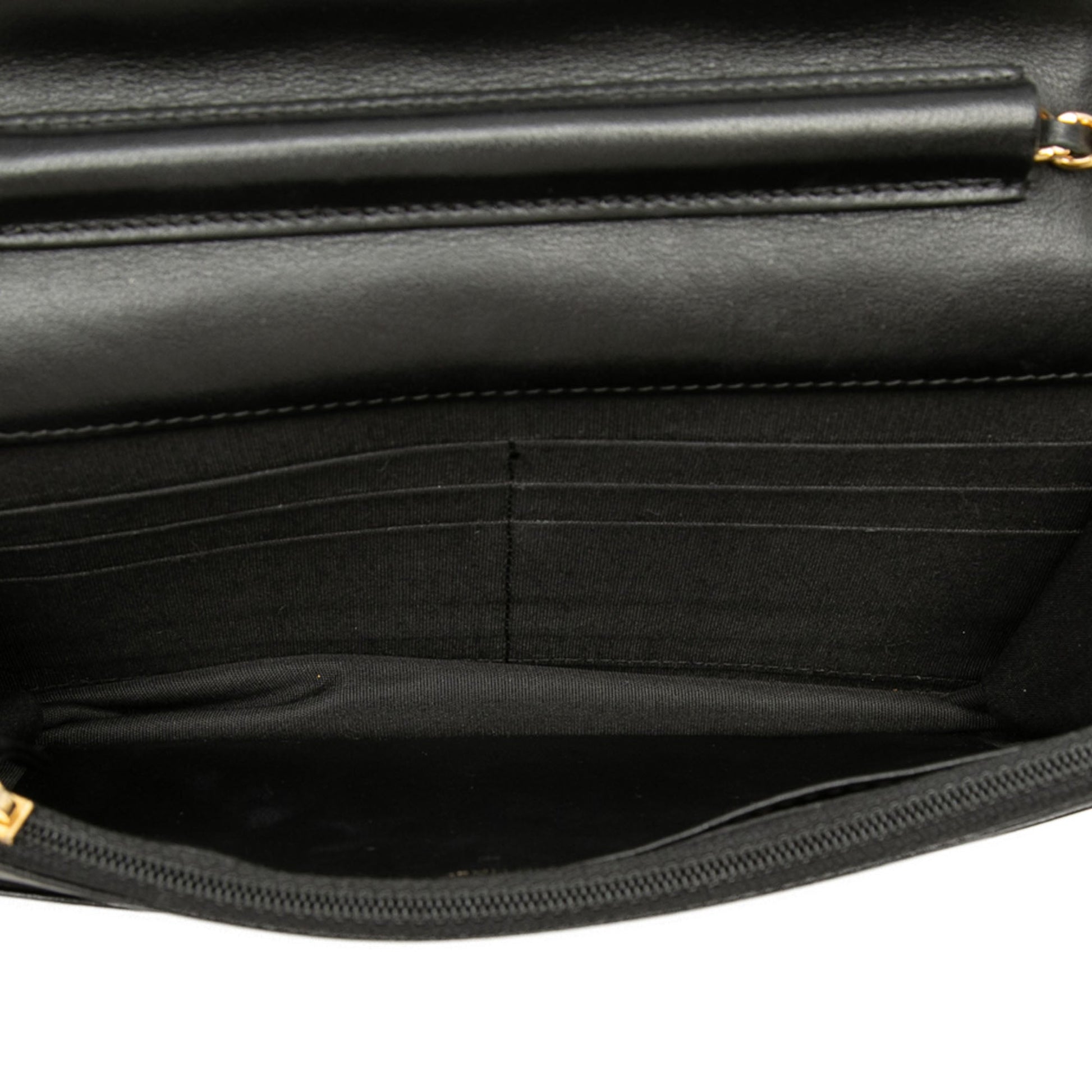 Chanel CC Lambskin Studded Diamond Stitch Wallet On Chain