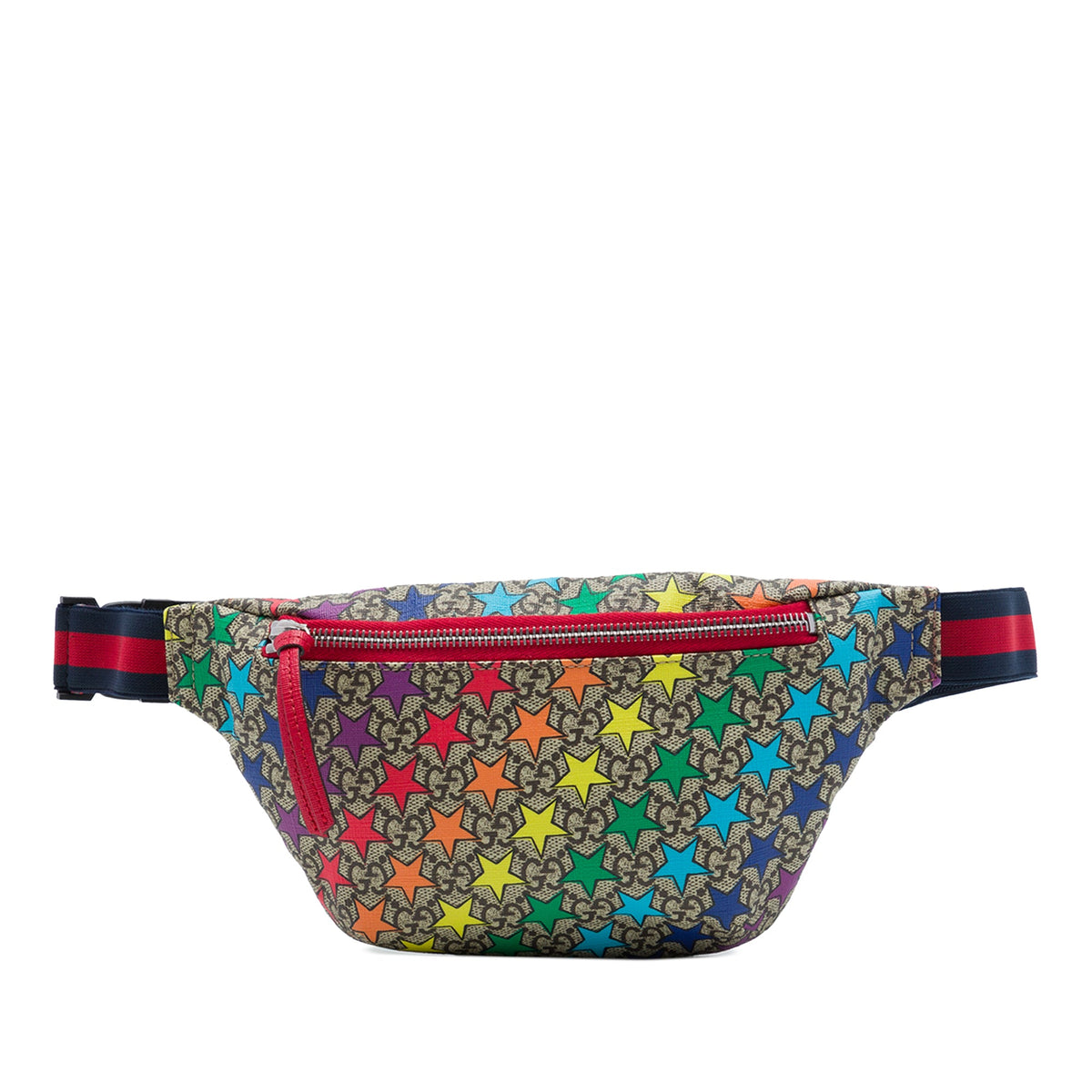 Gucci Kids GG Supreme Web Rainbow Stars Belt Bag — Multi