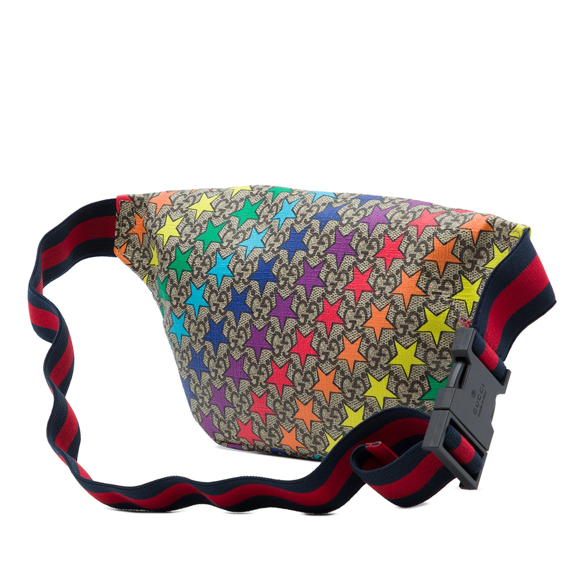 Gucci Kids GG Supreme Web Rainbow Stars Belt Bag — Multi