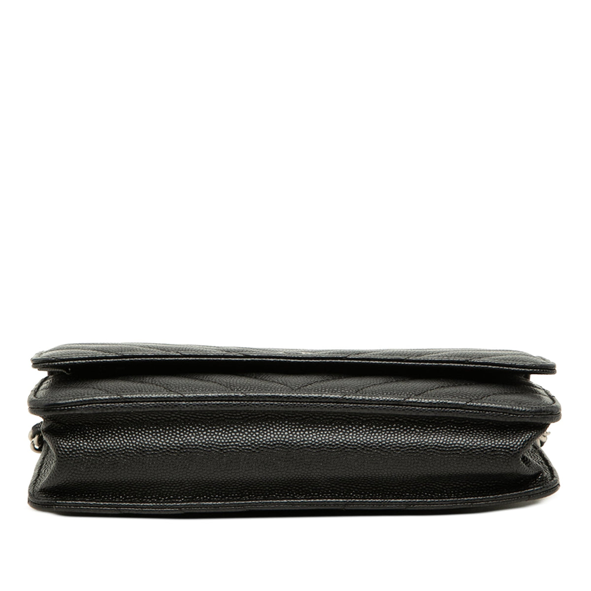 Chanel CC Chevron Caviar Wallet On Chain — Black
