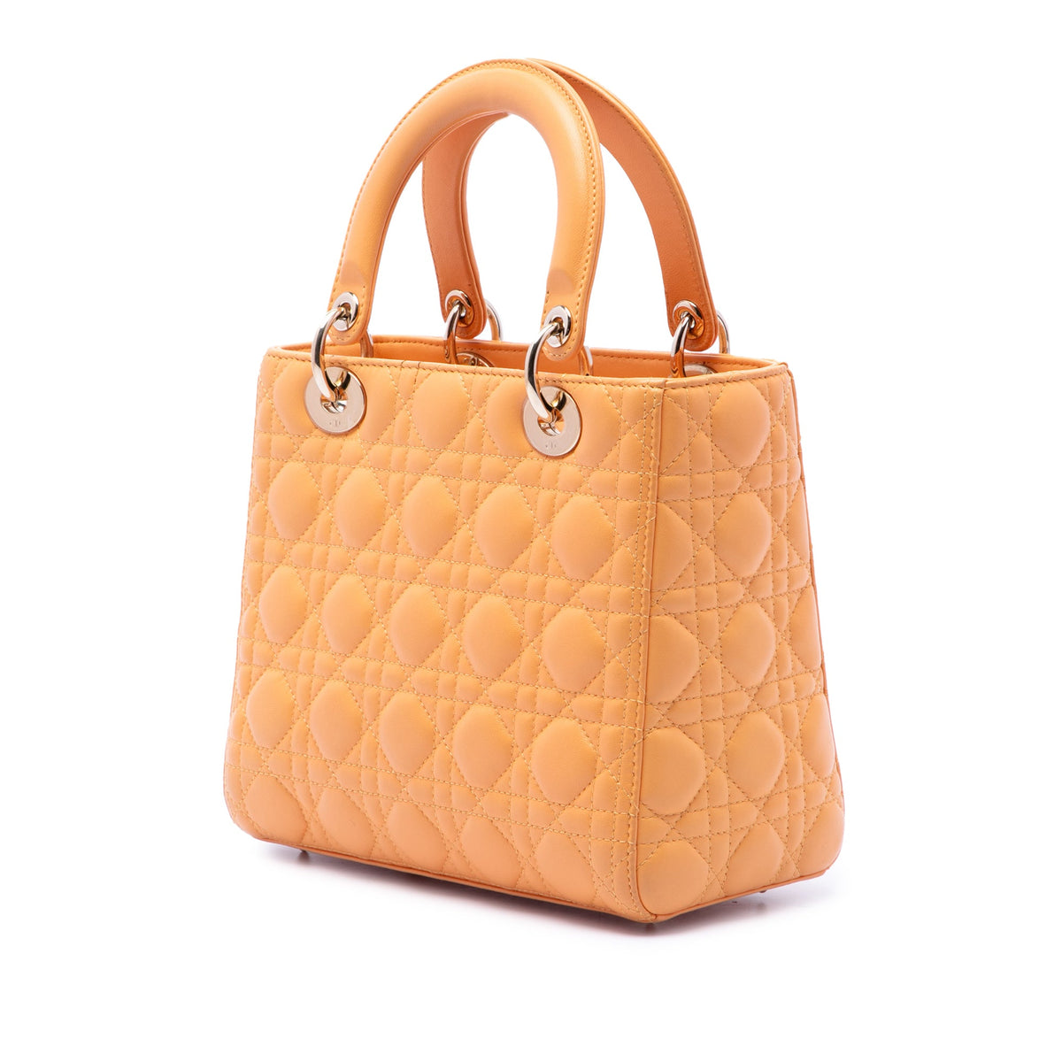 Dior Medium Lambskin Cannage Lady Dior — Orange