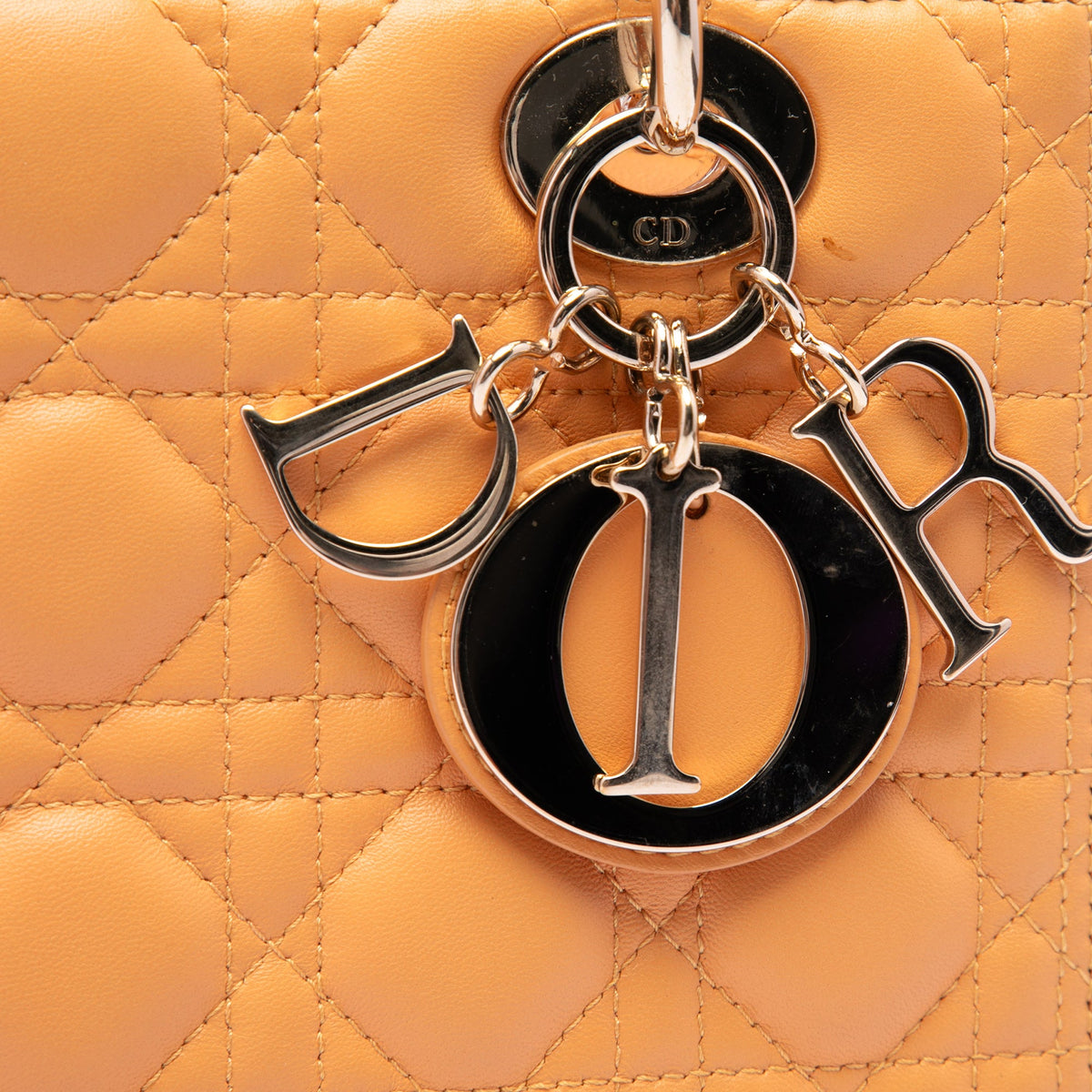 Dior Medium Lambskin Cannage Lady Dior — Orange