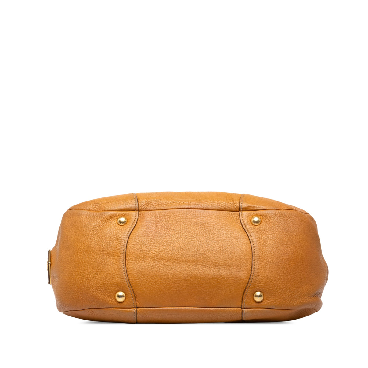 Prada Vitello Daino Push Lock Tote — Brown