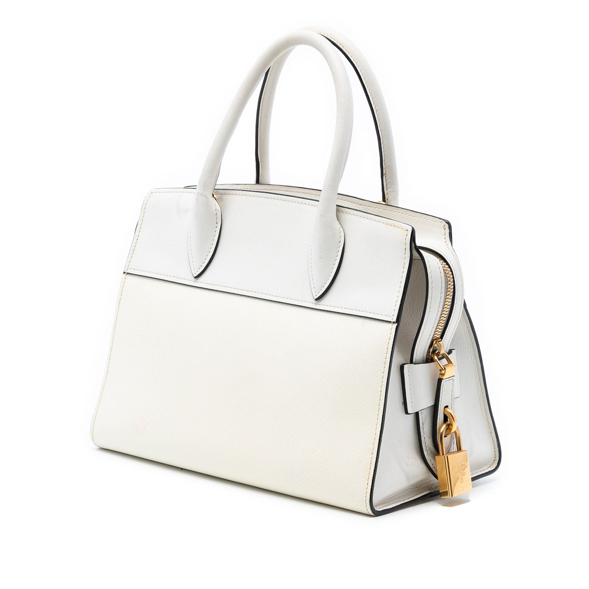 Prada Saffiano And City Calf Esplanade Satchel