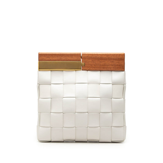 Bottega Veneta Lambskin Maxi Intrecciato The Snap Clutch