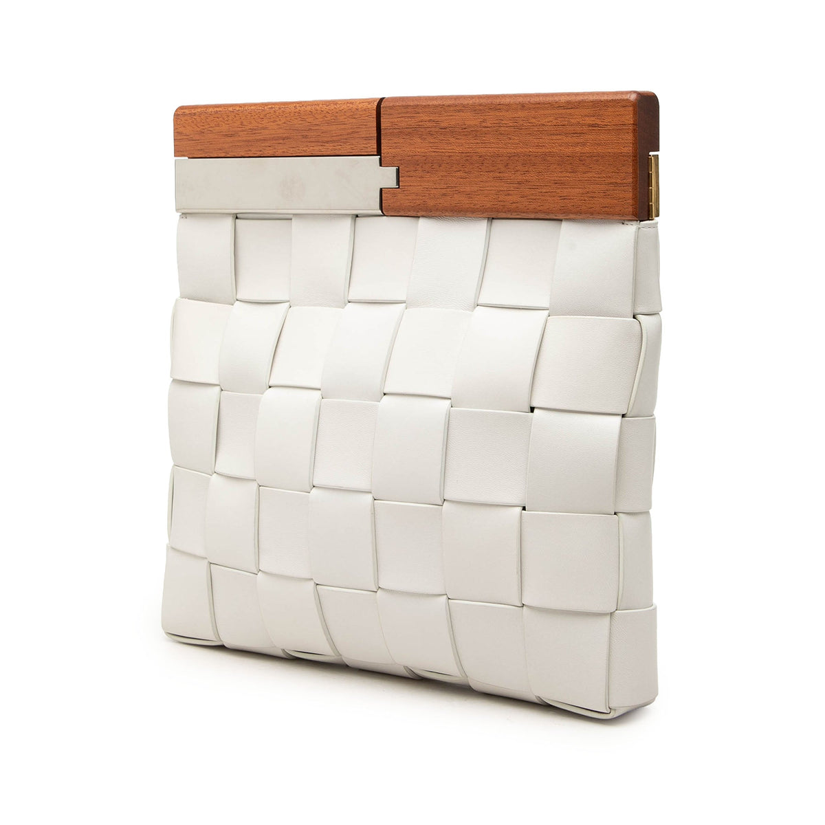 Bottega Veneta Lambskin Maxi Intrecciato The Snap Clutch