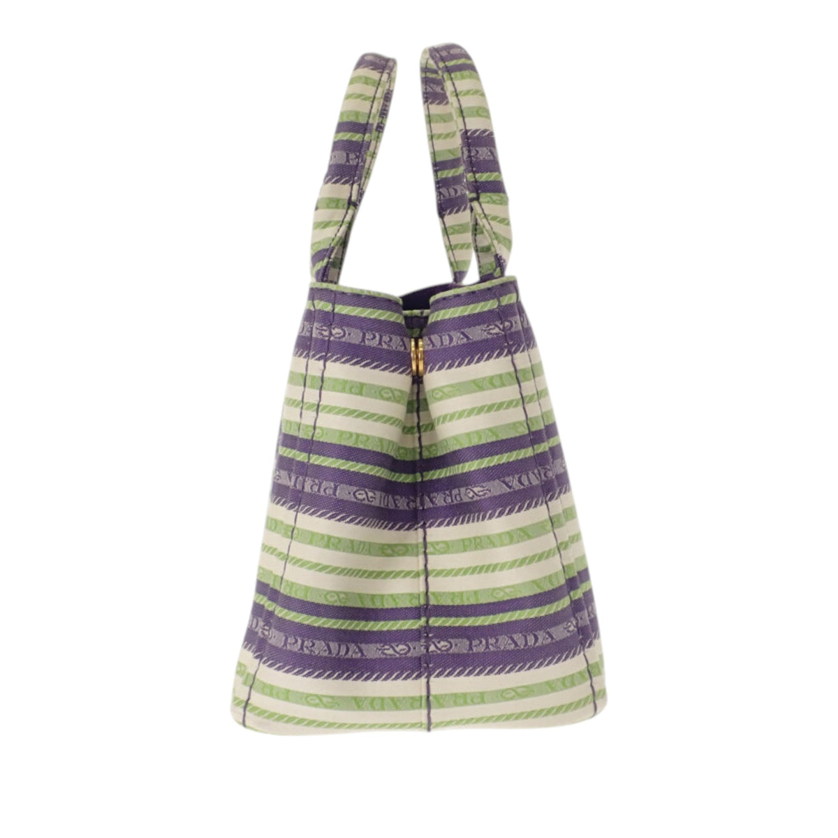 Prada Small Canvas Canapa Striped Logo Tote