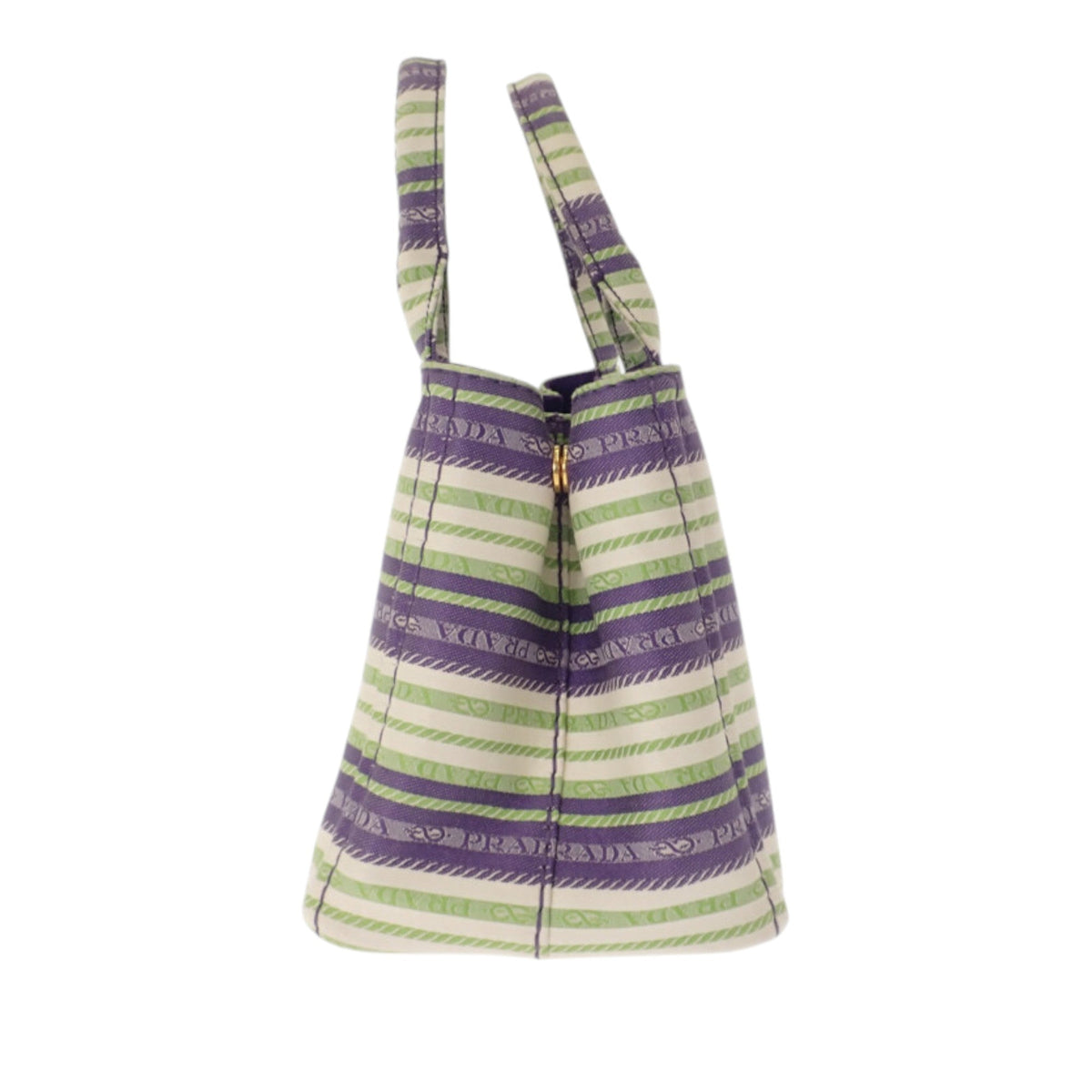 Prada Small Canvas Canapa Striped Logo Tote