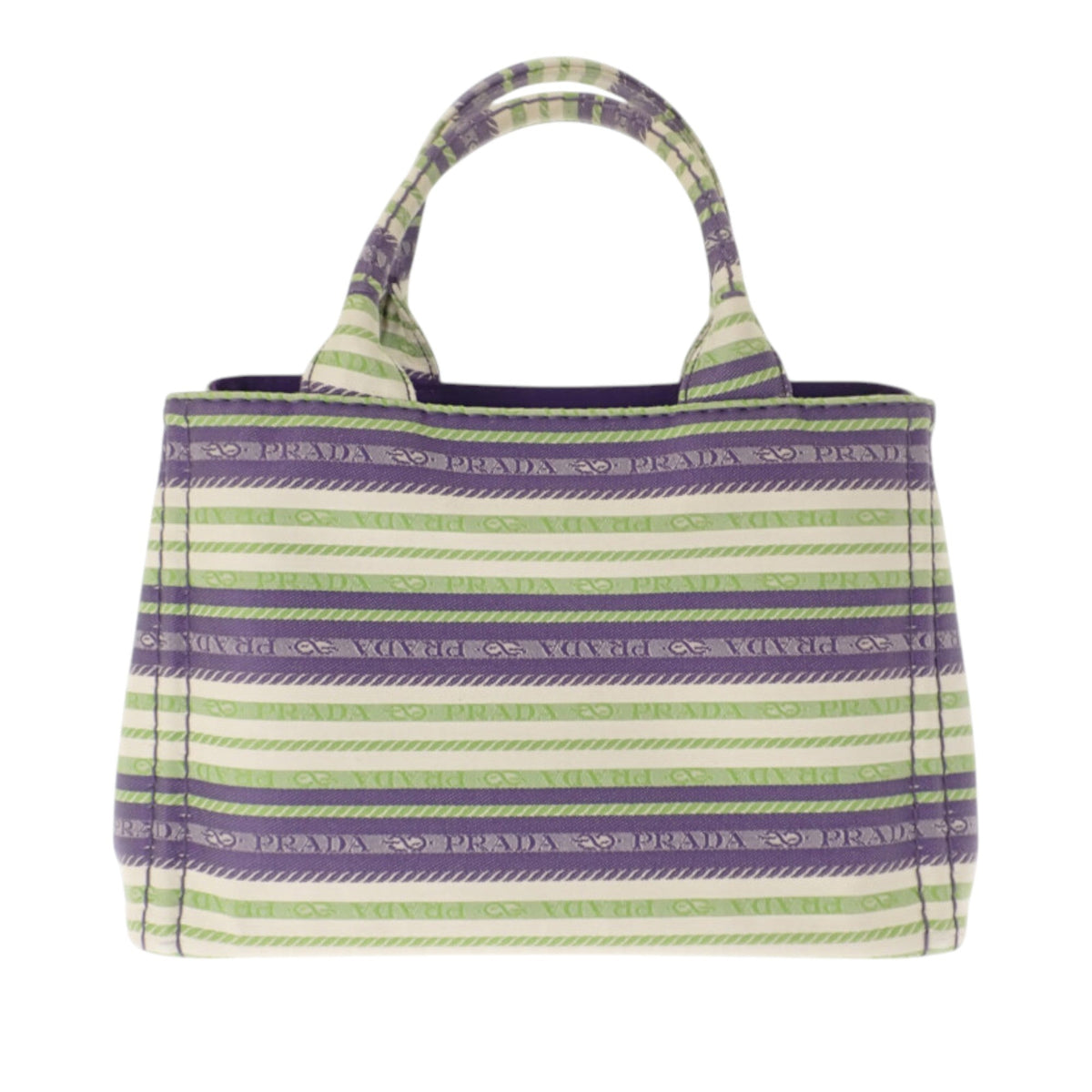 Prada Small Canvas Canapa Striped Logo Tote
