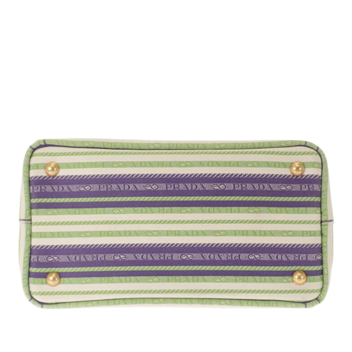 Prada Small Canvas Canapa Striped Logo Tote