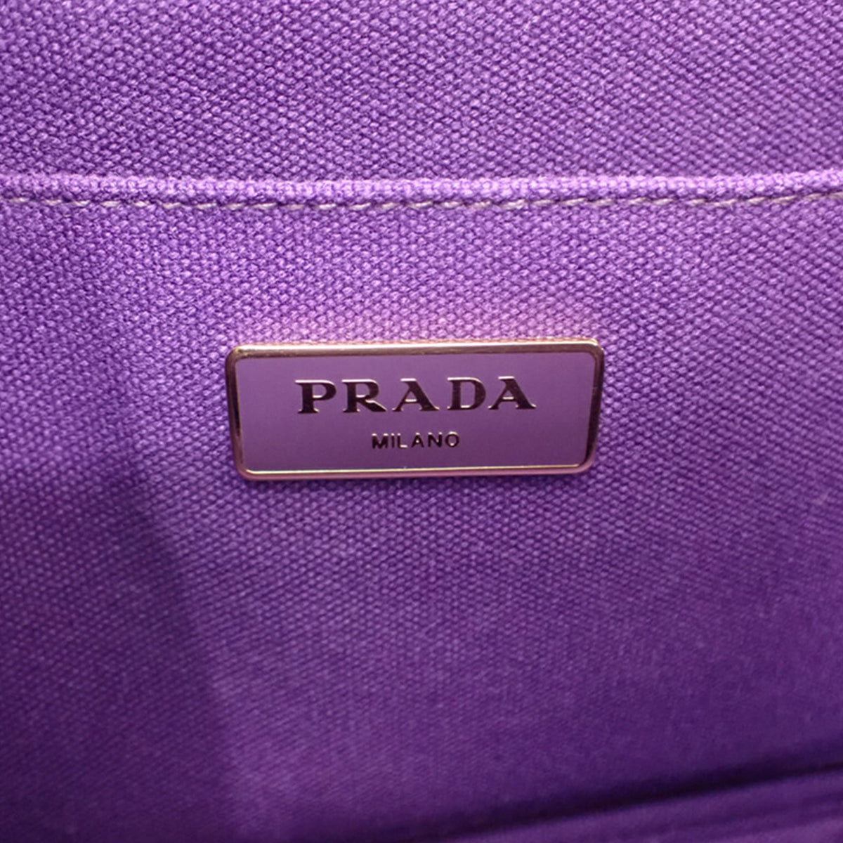 Prada Small Canvas Canapa Striped Logo Tote