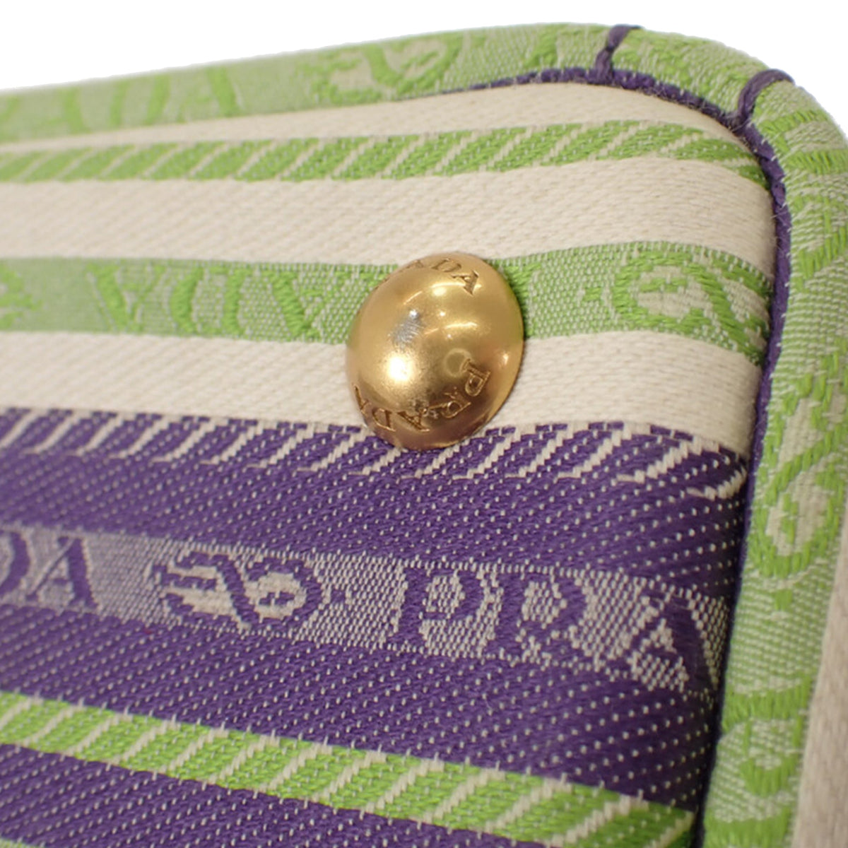 Prada Small Canvas Canapa Striped Logo Tote