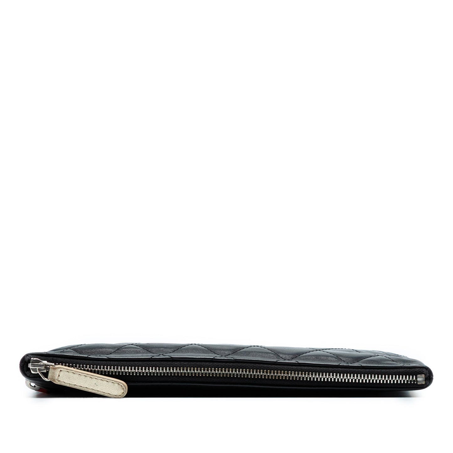 Chanel CC Quilted Lambskin Multi Zip Clutch