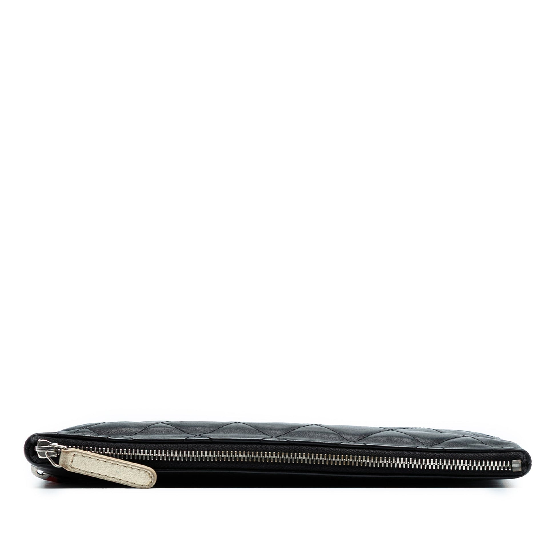 Chanel CC Quilted Lambskin Multi Zip Clutch
